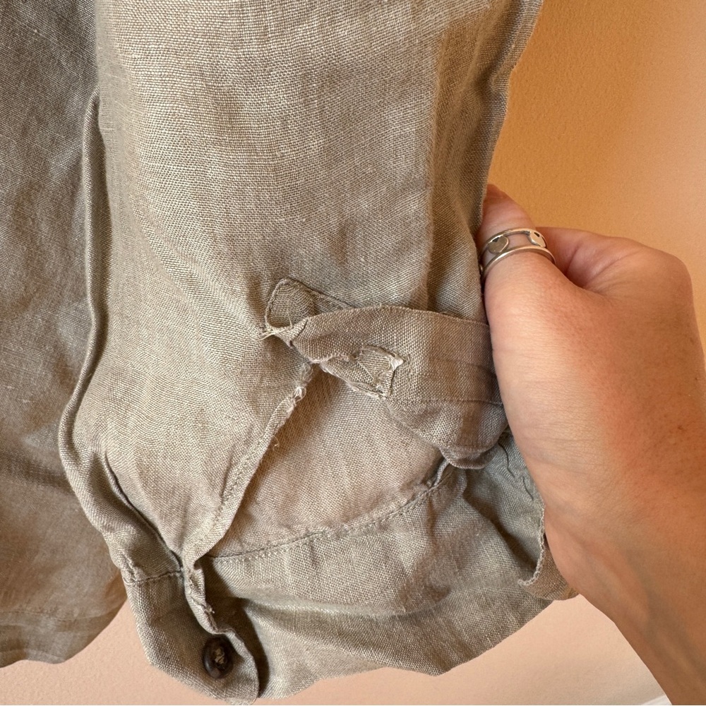 Eskandar Linen Lagenlook Button Down Oversized Blouse Top - Picture 7 of 7